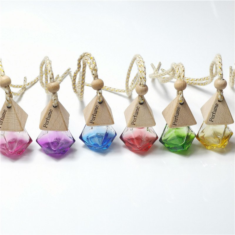 8ML Diamond car perfume bottle with wooden cap